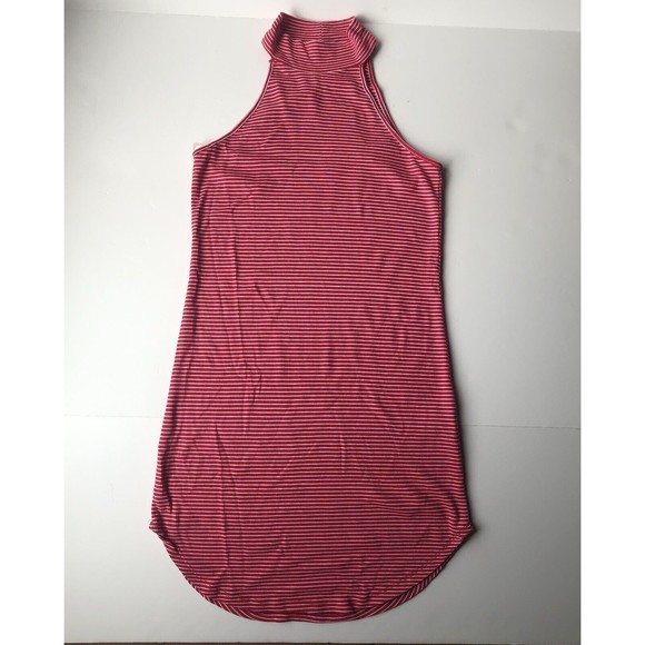 Heart & Hips Sleeveless Mock Turtleneck Women Dress Size M (Junior) Striped - Picture 1 of 10